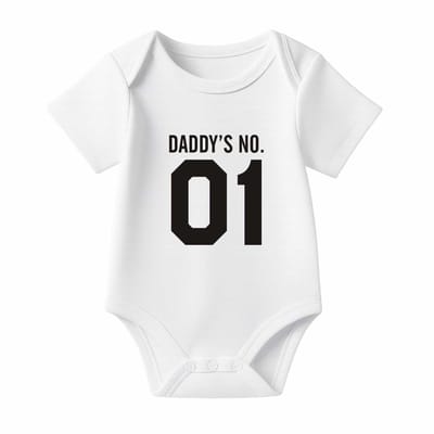 Romper Daddy's no. 1 - wit - korte mouw