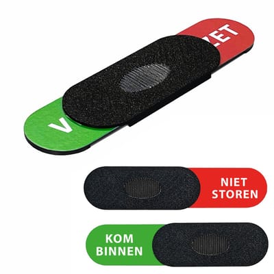 Kom binnen / Niet storen Schuifbordje – 40x170 mm – Deurindicator – Randloos Design – Antislip Schuifvlak – Zelfklevend – Duurzaam 3D-geprint Kunststof – Zwart