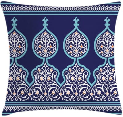 ABAKUHAUS Kussenhoes – Beidzijdig bedrukt – 50x50 cm – Teal Royal Blue, rits