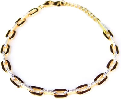Zilveren armband geel goud verguld gezet met transparante cubic zirconia stenen