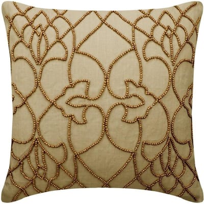 Decoratieve Kussenhoes - Linnen Kussen - Interieur Verfraaien - 100% Handgemaakt - 60 x 60 cm - Goud