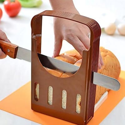 CLVP® Broodsnijder Hulpmiddel – Broodsnijmachine Handmatig Met Verstelbare Dikte – Broodplank –Bruin