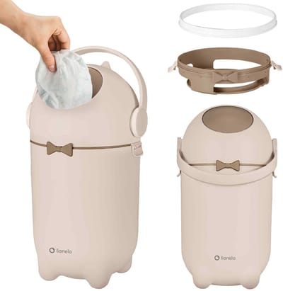 Lionelo Purebin – Geurwerende Luieremmer 10L – Zonder Navullingen (Universele Zakken) – Eénhandbediening – Hygiënisch & Luchtdicht Systeem