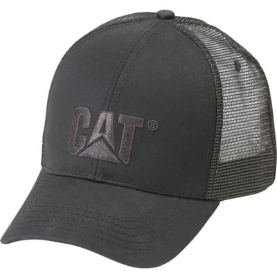 Caterpillar Verhoogd Logo Katoenen Unisex Volwassen Zwarte Baseball Caps
