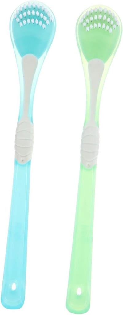 Mondverzorgingsborstel - Tongreiniger - Frisse Adem - Ergonomisch Ontwerp - 2 Stuks - Blauw