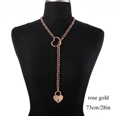 Hartslot Slipketting Ketting Liefdeskettingen Choker Hangslot Halsband Voor Vrouwen Koppels Ketting Sieraden Cadeau black