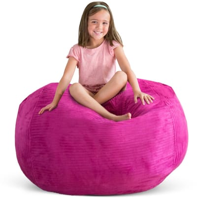 Allecto - Stuff 'n Sit - Opbergzak - Speelgoed organizer - Hot Pink - Zitzak voor kinderen - Ruimtebesparend - Geschikt voor knuffels