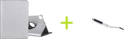 Geschikt voor iPad Pro 12.9 2018 Multi Stand Case - 360 Draaibaar Tablet hoesje - Tablethoes Zilver + Stylus