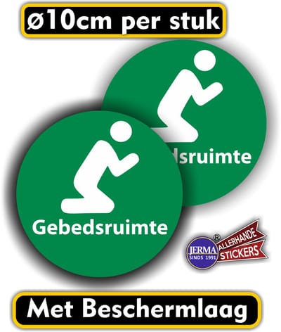Jerma - Gebedsruimte - Stickers - Set 2 st – Ø 10 cm – Groen - Krasbestendig - Zelfklevend - Vinyl