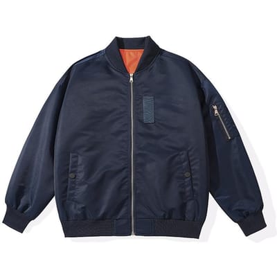 Veste de bombardier à col montant rétro Veste de baseball décontractée ample Printemps et automne 4XL black