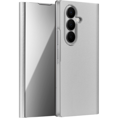 ShieldCase Standing Mirror Case geschikt voor Samsung Galaxy Z Fold 7 – Witte Spiegelhoes met Standaardfunctie – Glanzende Flip Cover – Beschermende Hoes voor Fold7