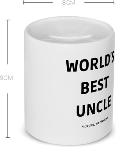 Akyol - world's best uncle it's true we checked Spaarpot - Oom - werelds beste oom - verjaardag - cadeautje voor oom - oom artikelen - kado - geschenk - 350 ML inhoud