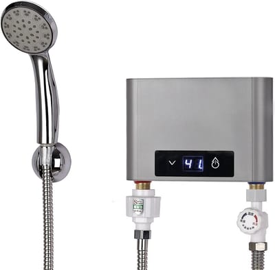 Doorstroomboiler Elektrisch - Compacte Waterverwarmer - Direct Warm Water - Intelligente Constante Temperatuur - 5500 Watt - Zilvergrijs