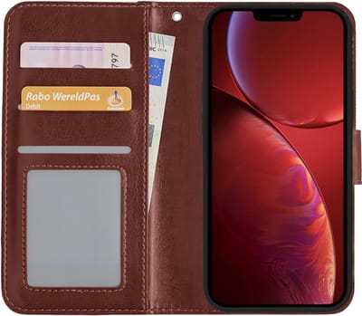 Hoesje - Met Pasjeshouder - Geschikt voor Apple iPhone 13 Pro Max - Luxe Bookcase Portemonee - Flip Case - Kunstleer Book Case - Flipcase - Book Cover - Walletcase - Portemonneehoes - Bruin
