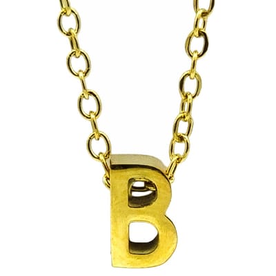 Initial ketting letter B - Minimalistisch - Goudkleurig Staal