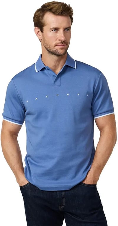 Hackett Hs Essential Korte Mouw Poloshirt Blauw XL Man