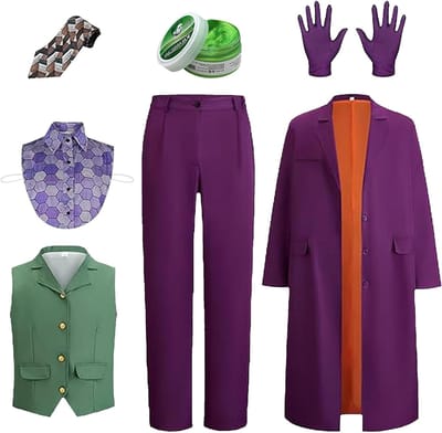 Violet Joker Kostuum voor Mannen - Spooky Halloween Outfit voor Cosplay en Horror Thema's