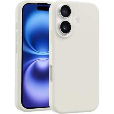 Coverzs luxe siliconen hoesje geschikt voor iPhone 16 Plus (beige) - shockbestendig, premium bescherming, duurzaam