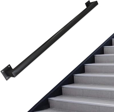 Trapleuning Metaal - Leuning Wandmontage - Veilige Trappen - Smeedijzer Roestwerend - 300 cm - Zwart
