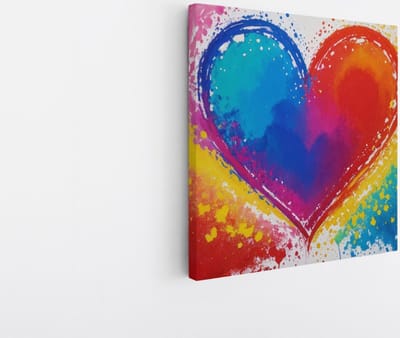 Saammp Canvas Schilderij - Abstract - Hart - 20x20 - Foto op canvas - Wanddecoratie - muurdecoratie Woonkamer - Slaapkamer decoratie - Canvas Print