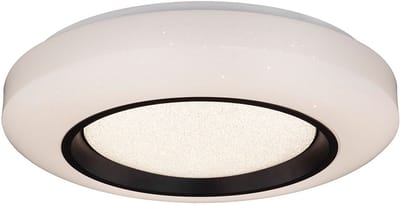 Plafondlamp Binnenverlichting Acryl metaal wit opaal zwart dimbaar met afstandsbediening, Sparkle decor, CCT schakelen, 1x LED 40 watt 2620 lumen warm-koud wit, DxH 50x11cm