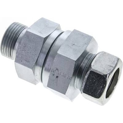 28L (M36x2) & G1'' Regeling-Uit Elektrolytisch verzinkt Stalen Terugslagklep Snijring Buitendraad 1-100 bar ISO 8434-1