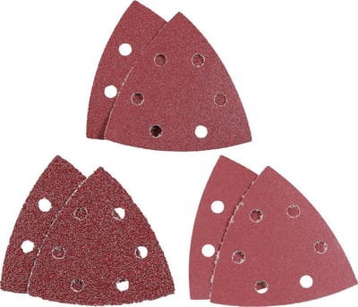 KWB schuurschijf Delta 93 x 93 mm - Korrel 40, 120 en 240 - Klittenbandhechting - 492800 - 5 stuks