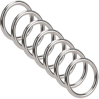 Dailygoods- O-ringen 1.6/2 Inch - 304 Roestvrij Staal - Set van 7 - Schokbestendig - Multifunctioneel - Voor Fitness Hoops/Yoga - Metalen Ringen