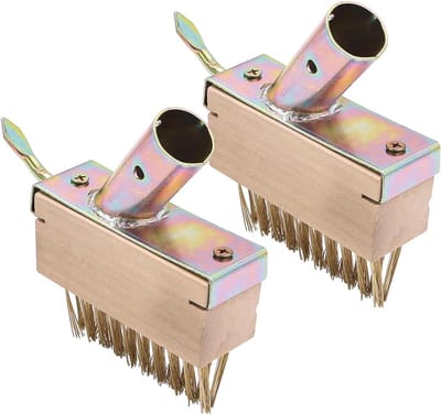 2PCS Weed Brushes - Steel Brushes - Weeding Tools - Garden Solid Wood Weed Brush - Crevice Brush