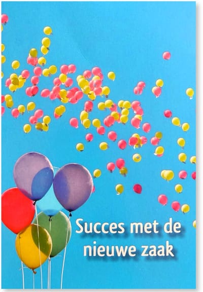 Succes met de nieuwe Zaak Wenskaart - Opening - 12 x 17 cm - gevouwen kaart Inclusief envelop