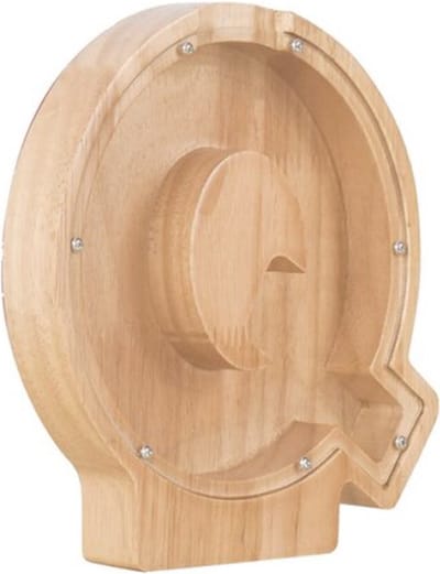 Houten spaarpot - Letter - Spaarpot - sparen - hout - letter Q