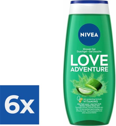 Nivea Love Adventure Douchegel 250 ml - Voordeelverpakking 6 stuks