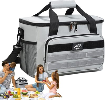 Strandkoeler Geïsoleerd - Lunchbox Voedselopslag - Buitenactiviteiten Picknick - Waterdicht Meerdere Vakken - 185 cm - Grijs