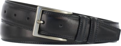 Leren Pantalon Riem | 3,5cm breed | Riemmaat: 85cm (totale lengte: 100cm) | 100% echt leer | Kleur: navy | Nikkelvrije gesp