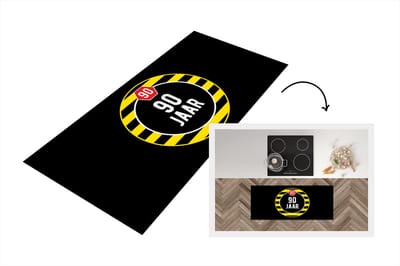 Keukenloper - Loper keuken - Jubileum - Verjaardag - 90 jaar - 120x50 cm - Keukenloper vinyl