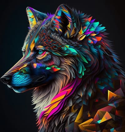 Diamond Painting Set - Wolf - incl. Pen & Wax - 30x30cm