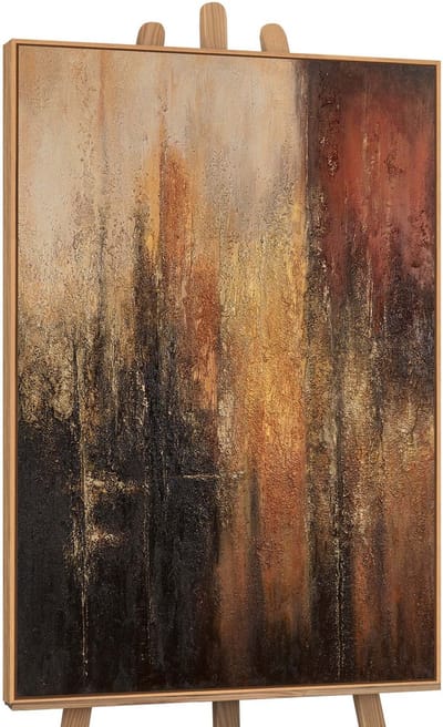 Canvas schilderij handgeschilderd verticals of time abstract – YS-Art Gallery – Luxe wanddecoratie voor woonkamer – Modern schilderij voor slaapkamer en hal