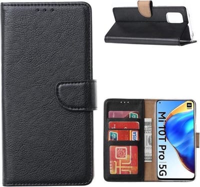 LuxeBass Hoesje geschikt voor Xiaomi Mi 10T / Mi 10T Pro 5G - Bookcase Zwart - portemonnee hoesje gsm hoesje - telefoonhoes - telefoonhoesjes
