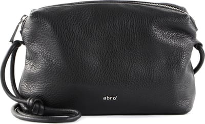 abro Schoudertas Leather Dalia Crossbody Bag Knotted Big Black / Nickel Zwart