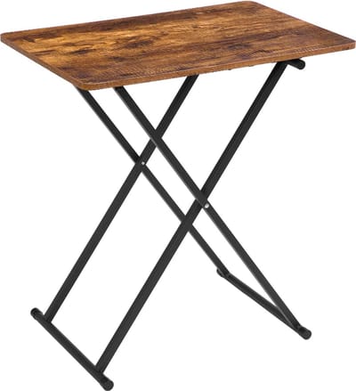 Stellar Bijzettafel - Opklapbaar - Banktafel - 60x40x60 - Gemakkelijk Inklappen - Rustiek Bruin