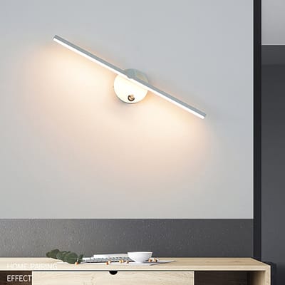 Dimbare LED-spiegellamp met schakelaar - 300° draaibare badkamerwandlamp - LED 8W 4000K Badkamerspiegellamp - voor wastafel - 41 cm - Wit
