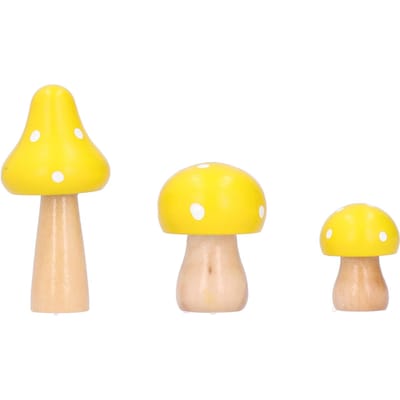3 stuks/set Paddenstoel Ambachten Innovatieve Leuke Houten Ornamenten Huis Kantoor Bureau DecoratieRood geel