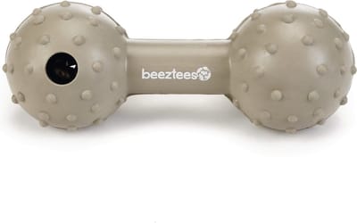 Beeztees rubber halter met bel massief beige 11.5 cm