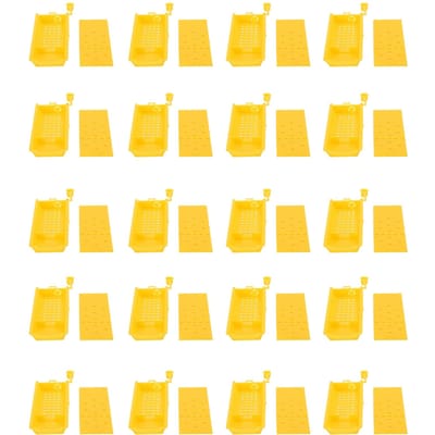 20 Pièces Cage Reine Jaune Plastique Boîte de Capture Outil de Transport Apiculture Équipement Apiculteur yellow