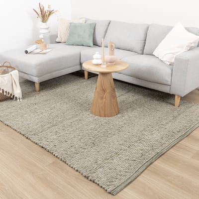 NATURL. Wollen vloerkleed - Feline Olijfgroen/Gemeleerd - 230x330cm