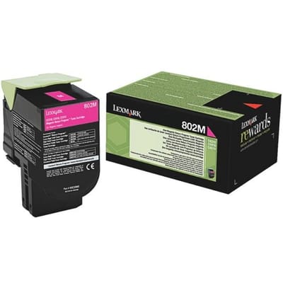 Lexmark 80C20M0 nr. 802M toner cartridge magenta lage capaciteit (origineel)