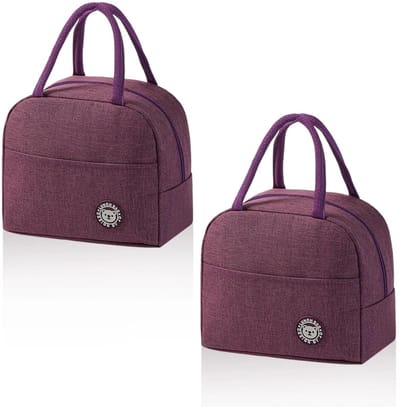Dailygoods - Set van 2 Paarse Koeltassen met Handgrepen