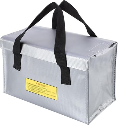 Batterij Opslagcontainer - Veiligheidskist - Brandpreventie - Vlamvertragend Materiaal - 260 x 130 x 150 mm - Zwart