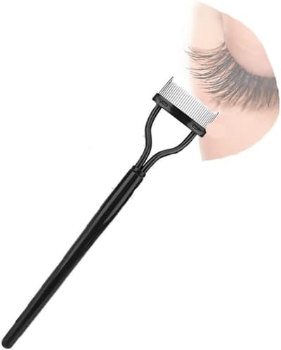 Eyelash Combs en Lash Separator Borstel met Ronde Kop van Stalen Naalden voor Make-up en Schoonheid
