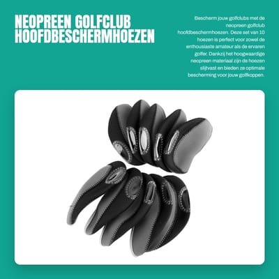 Dailygoods- Golfclubhoofdbeschermhoes 10 stuks - Waterdicht - Neopreen - Bescherming tegen deuken - Slijtvast - Gloednieuw - Golfcovers